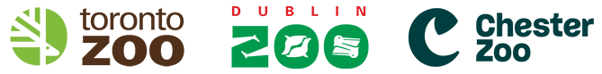Logos of the Toronto Zoo, Dublin Zoo and Chester Zoo